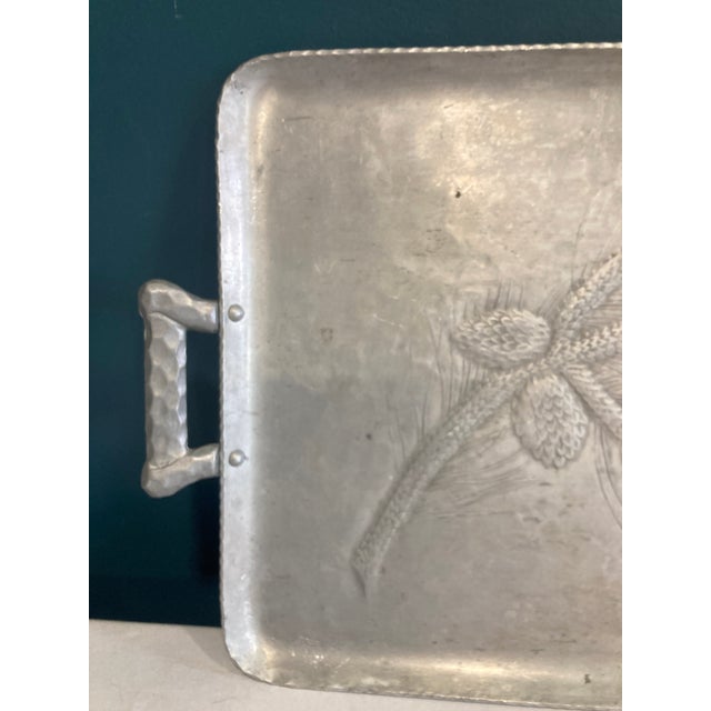 Mid-Century Modern Vintage Everlast Forged Aluminum Pinecone Serving Tray For Sale - Image 3 of 10