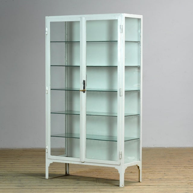 Industrial Vintage Iron Medicine Cabinet, 1930s For Sale - Image 3 of 12