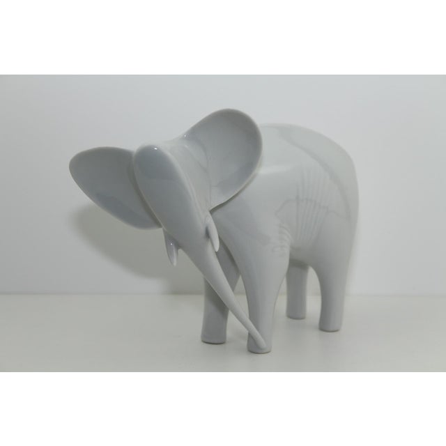 Czech White Porcelain Elephant from Royal Dux, 1960s For Sale - Image 11 of 16