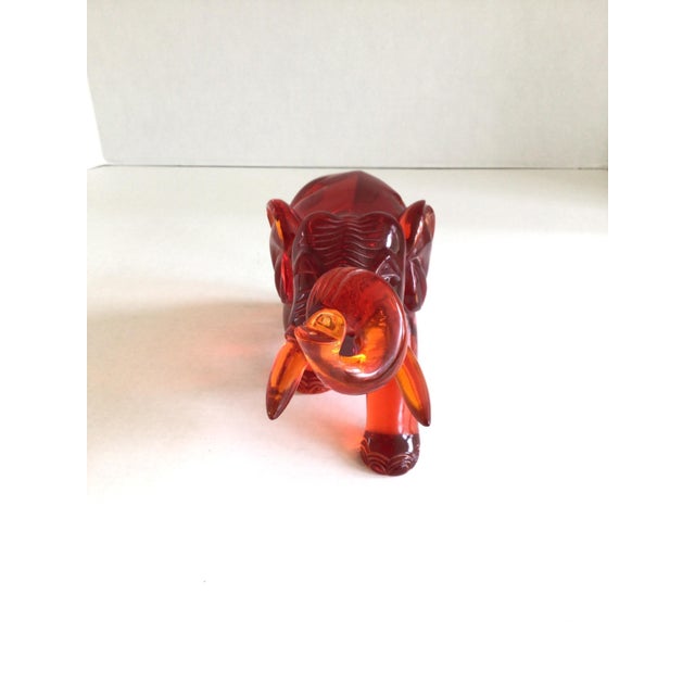 Metal 1960s Red Lucite Elephant For Sale - Image 7 of 11