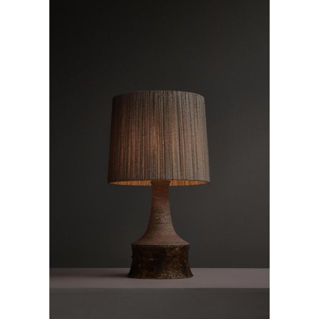Ceramic Danish Modern Stoneware Table Lamp with String Shade from Bartholdy, 1970s For Sale - Image 7 of 14