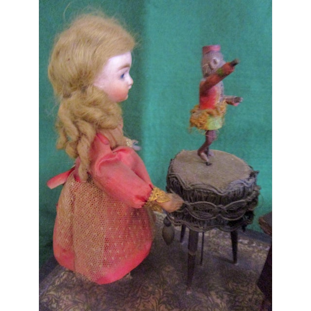 Children's Automaton German Zinner & Sohn Musical Toy W Children & Organ Grinder Monkey For Sale - Image 3 of 16