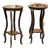 French Baroque Style Wood Side Table Set of 2 – Copper Finish With Gold Leaf Accents, Elegant Design For Sale