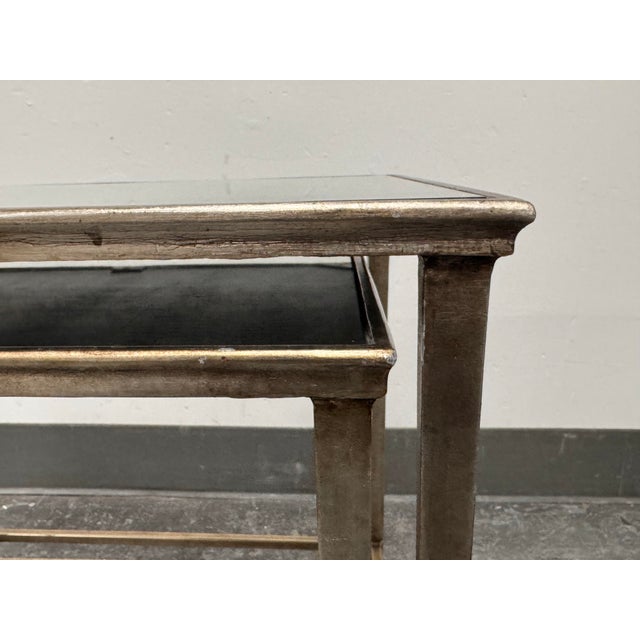 Restoration Hardware Antiqued Mirrored Nesting Tables, Set of Two For Sale - Image 10 of 12
