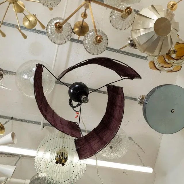 Maroon Cyclone Crocodile Leather Pendant by Spark Interior For Sale - Image 8 of 13