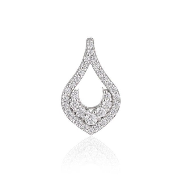 Not Yet Made - Made To Order Fine Moissanite Open Drop Pendant in 925 Sterling Silver - Caratandher For Sale - Image 5 of 15