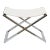 Vintage X Frame Chromed Steel Bench With New White Boucle Sling Seat, 1980's For Sale