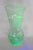 Early 20th Century Depression Era Large Green Uranium Glass Vase Ribbed Style With Flared Rim 4868b For Sale - Image 5 of 11