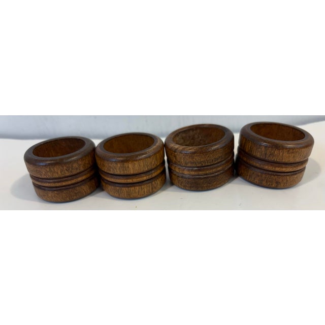 Mid 20th Century Vintage Wooden Napkin Rings - Set of 4 For Sale - Image 5 of 5
