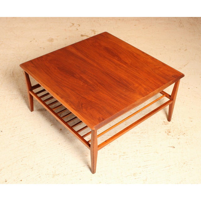 Brown Mid-Century Rectangular Coffee Table with Magazine Rack, 1960s For Sale - Image 8 of 11