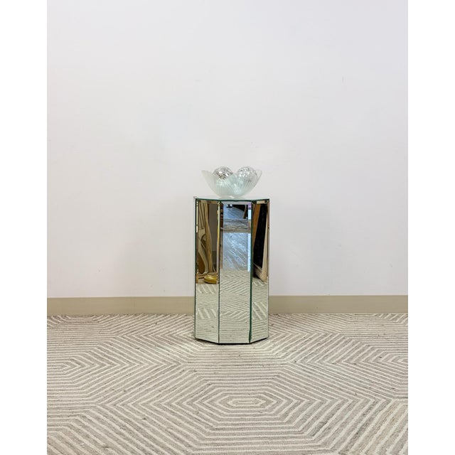 Vintage Hexagonal Mirror Pedestal Table for Display or Decor For Sale In Tampa - Image 6 of 8