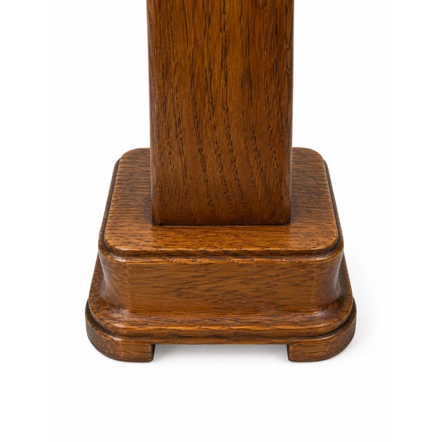 Wood Art Deco Amsterdam School Oak and Brass Candlesticks, 1920s, Set of 2 For Sale - Image 7 of 10
