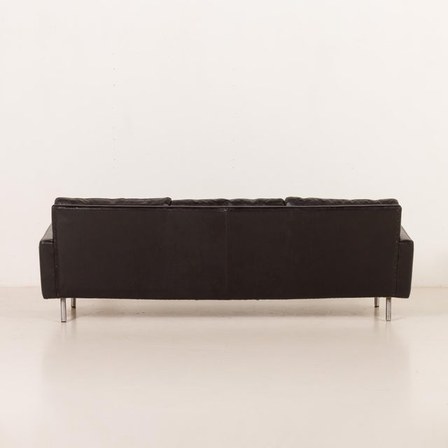 Black Mid-Century Black Leather Sofa attributed to Herman Miller, 1960s For Sale - Image 8 of 18