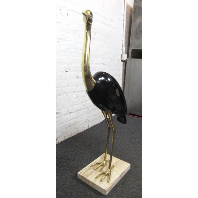 Mid-Century Modern Mid 20th Century Crane Sculpture With Brass For Sale - Image 3 of 5