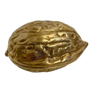 Solid Brass Walnut Shaped Nut Cracker For Sale