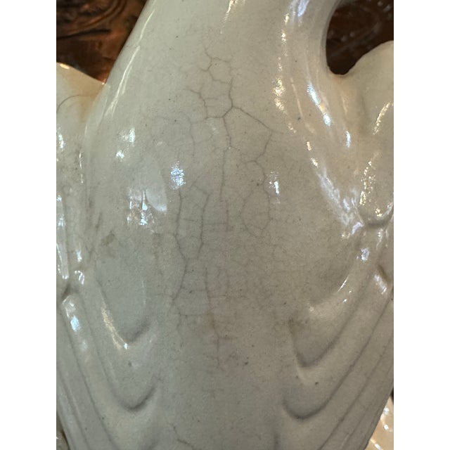 Ceramic Early 19th Century Antique Pair of Blanc De Chine Falcons For Sale - Image 7 of 12