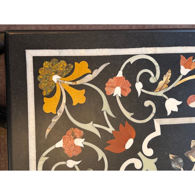 2000 - 2009 Pietra Dura + Wrought Iron in/Outdoor Table For Sale - Image 5 of 12