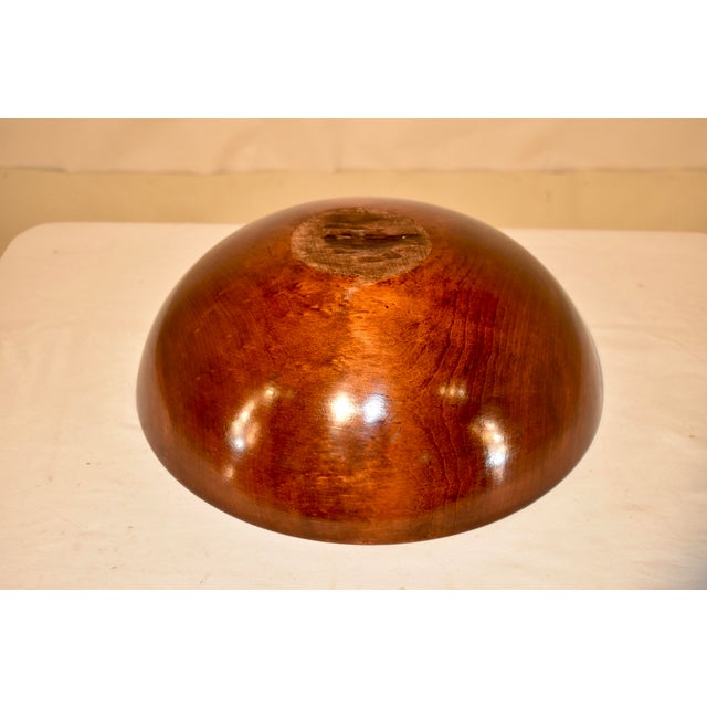 Wood Mid-Century Walnut Bowl Circa 1960 For Sale - Image 7 of 8