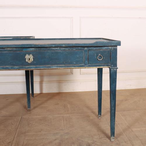 Good pair of 3 drawer painted oak desks/ bedside tables. Newly made 59cm clearance underthe rail This piece is designed in...