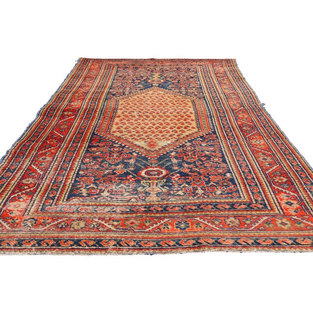 Rustic Late 19th Century Persian Malayer Rug Runner, 04'02 X 09'08 For Sale - Image 3 of 10