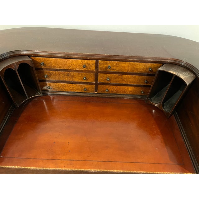 Carlton House Style Mahogany Writing Desk and Chair Early 1900s Colonial Manufacturing For Sale - Image 16 of 18