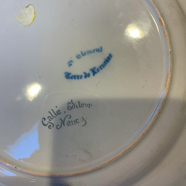 Claude Galle Late 19th Century Gallé Éditeur Nancy Faïence Plate For Sale - Image 4 of 6