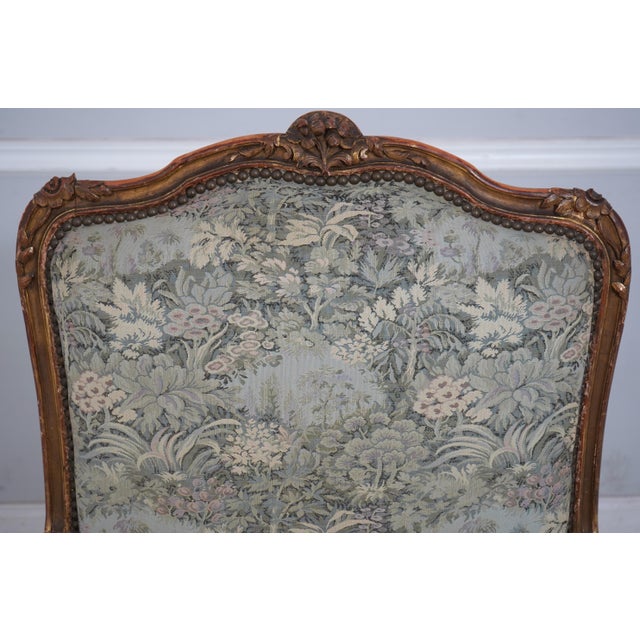 1900 - 1909 Pair Antique French Polychrome Open Armchairs For Sale - Image 5 of 12