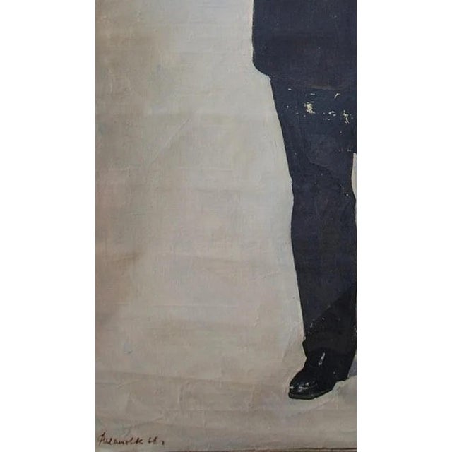 1960s 1960s Karl Marx Portrait, Original Oil Painting, Socialist Realism 120-196 For Sale - Image 5 of 6