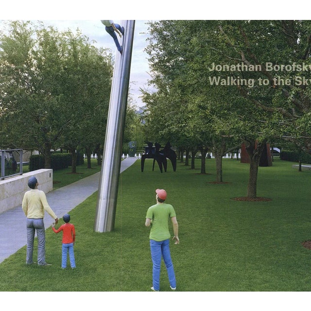 Artist: Jonathan Borofsky Title: Walking to the Sky Year: 1990 Signed: No Medium: Offset Lithograph Paper Size: 24 x 12...