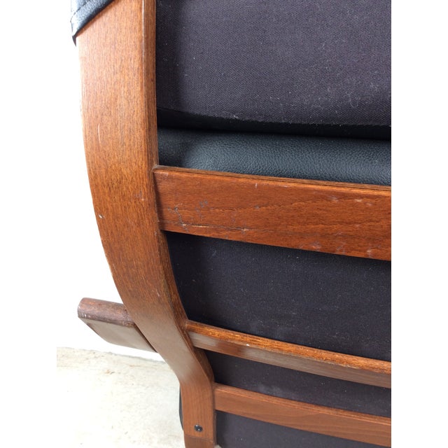 Mid Century Modern Style Bentwood Lounge Chair With Leather Seat and Cantilever Base For Sale - Image 13 of 18
