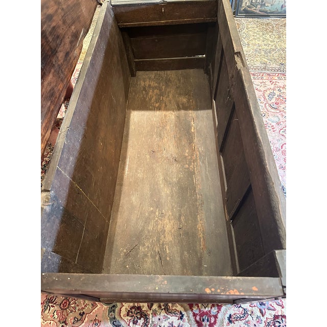 English Renaissance 17th Century Solid Oak Chest Trunk For Sale - Image 16 of 17