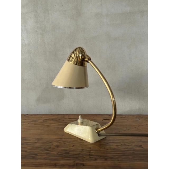 Vintage German Table Lamp in Brass, 1960s For Sale - Image 4 of 11