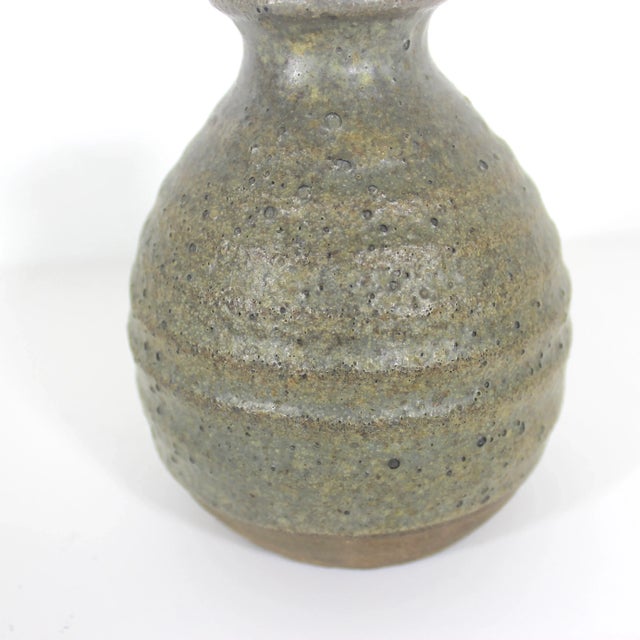 Vintage Signed Small Studio Pottery Bud Vase For Sale - Image 6 of 9