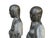Pair Black Gray Stone Carved Standing Monk Arhat Lohan Statues For Sale - Image 9 of 11