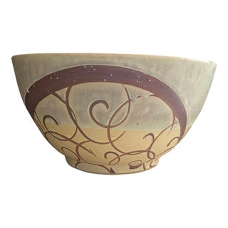 Liz Kinder Abstract Art Pottery Large Decor/Serving Bowl/Dish Summer 2002 For Sale