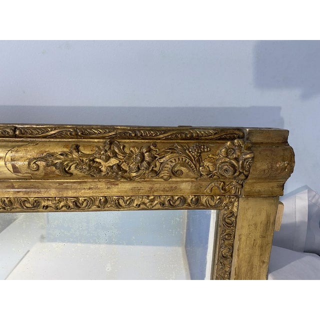Antique French Napoleon Gold Leaf Mirror, 1870s For Sale - Image 6 of 16
