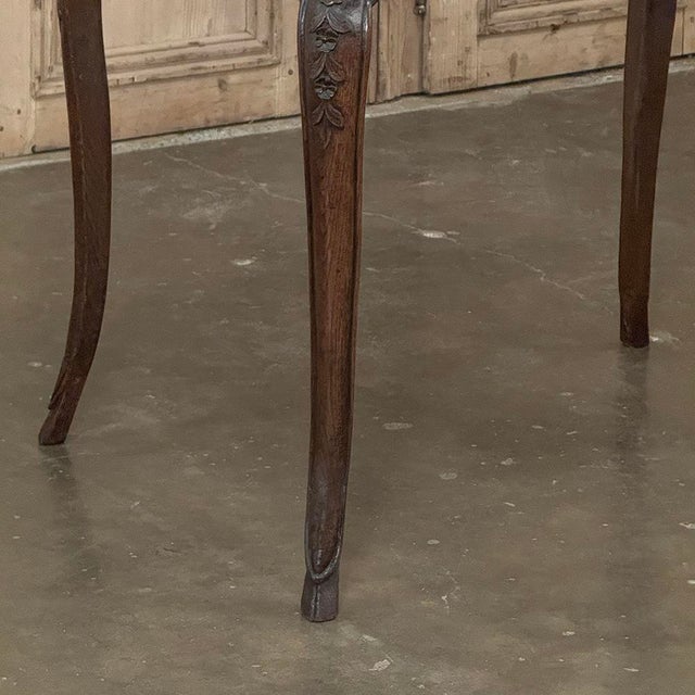 Wood 18th Century Liégeois Louis XV Hand Carved Oak End Table For Sale - Image 7 of 18