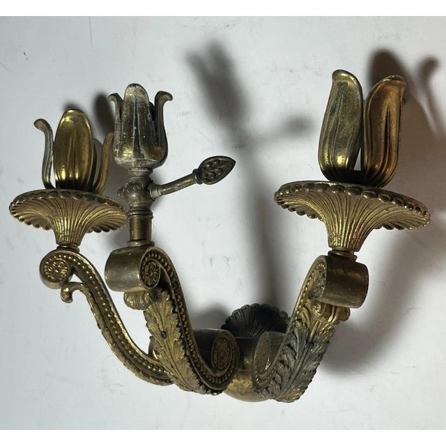19thc French Louis XVI Gilt Bronze Gas Conversion Wall Sconce For Sale - Image 14 of 14