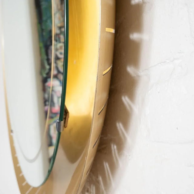 1960s Vintage Perforated Brass Backlit Mirror by Hillebrand For Sale - Image 5 of 8