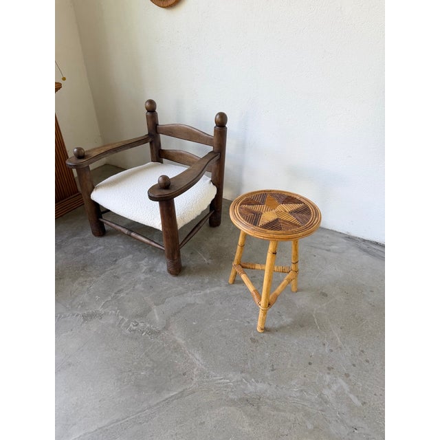 Star-Shaped Rattan Side Table, 1960s For Sale - Image 4 of 18