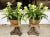 Koi Fish Pedestal Planters With Faux Floral Bromeliads- a Pair For Sale - Image 10 of 11