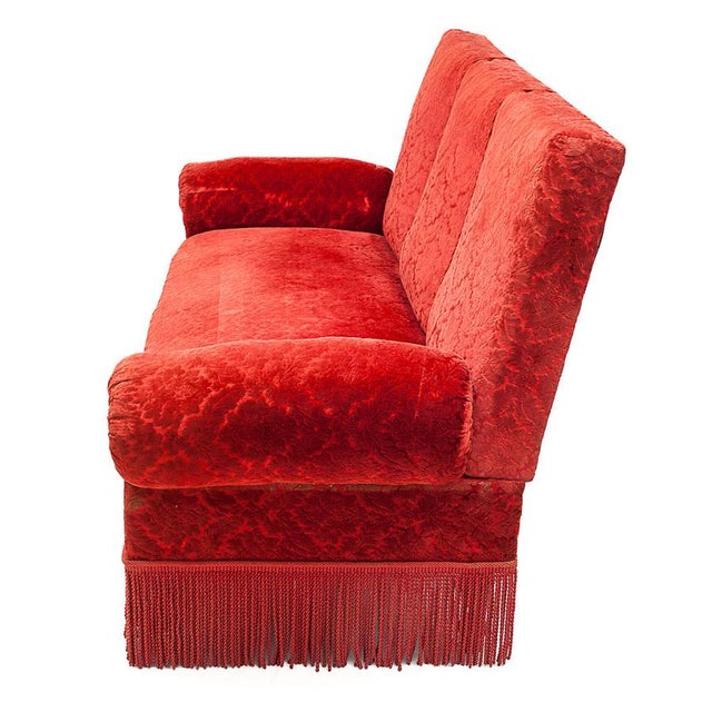 Red Alsatian Sofa, 1950s For Sale - Image 6 of 15