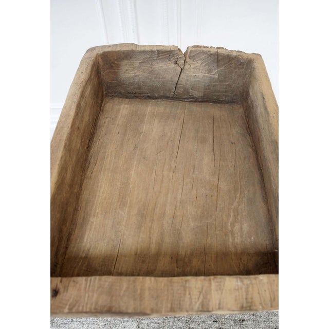 Vintage Wood Trough Bowl Centerpiece For Sale - Image 9 of 9