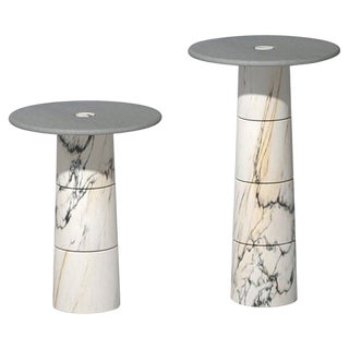 Marble Side Table Set by Samuele Brianza, Set of 2 For Sale
