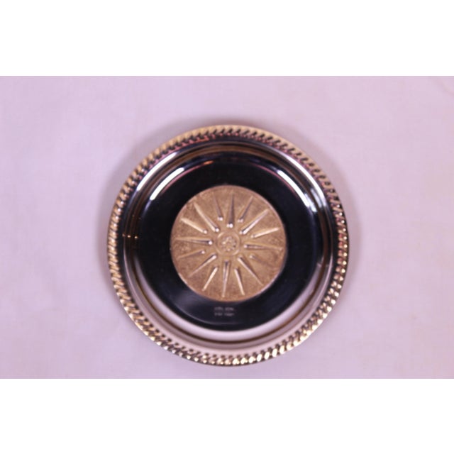 Vintage Dish in gold (24k) and stainless steal ornamented with the Ancient Macedonian symbol or the “Vergina Star”.