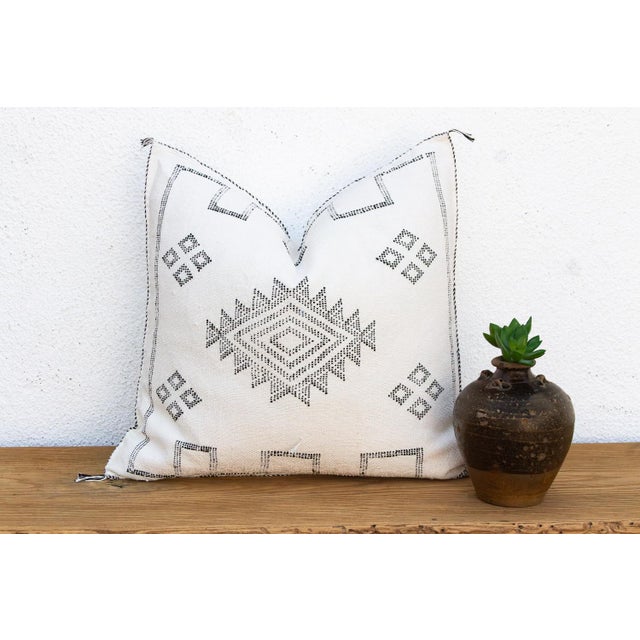 Textile 24" Nomad Diamond Moroccan Silk Pillow For Sale - Image 7 of 7