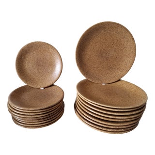 Vintage Stoneware Dinnerware Service from Longchamp, 1970s, Set of 20 For Sale