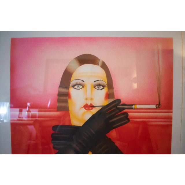 1984 "Susan" Art Deco Figurative Artist's Proof Numbered 15/30 by Shimon Okshteyn, Framed For Sale - Image 4 of 12