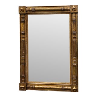 Antique American Federal Giltwood Wall Mirror c.1820 Original 19th Century Gold For Sale