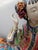 A vintage Shiwan Wucai Chinese Porcelain Figurine depicting a maiden or lady in a red robe accompanied by a white crane,...
